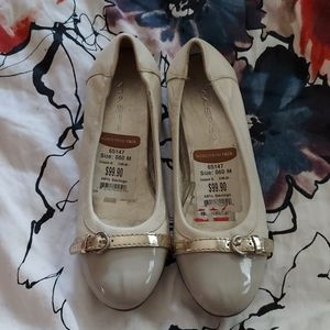 Via Spiga patent leather toe cap flats